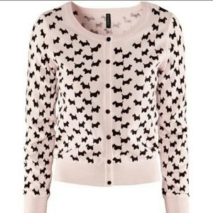 Women’s H&M cute pink with dogs cardigan sweater